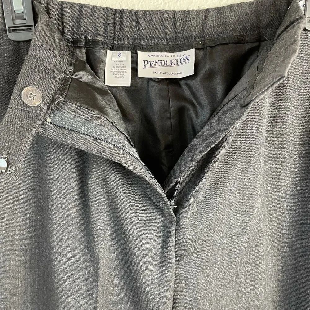 NWT Pendleton Gray Wool Stretch Slacks Size 8 - Picture 3 of 6